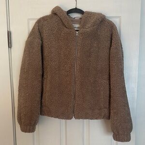 Hollister Womens Tan Fleece Jacket